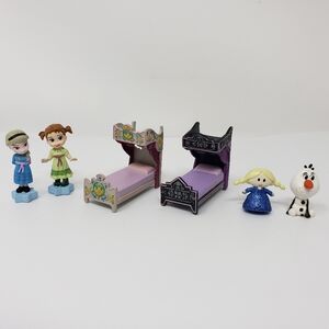 Disney Frozen Animators Elsa Anna Olaf Beds Toy Figure Set Of 7